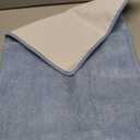 Luxury Home Linen 3 Piece Super Soft and Fluffy Microfiber Absorbent Solid Bathroom Rug Set with Rubber Backing Includes Non-Slip Bath Rug, Contour Mat, and Toilet Lid Cover (Light Blue)