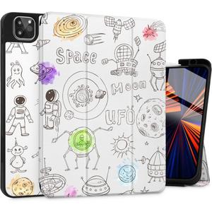 Tuiklol iPad Pro 11 Inch for 2022 2021 Gen 4ht/3rd Case, Magnetic Smart Case with Soft TPU Back Cover, Pencil Holder, Auto Wake/Sleep for iPad 11 2020 2018 2nd/1st Cover,Astronauts