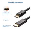 Cable Matters Unidirectional DisplayPort to HDMI Cable - 6ft, Gold-Plated DP to HDMI Cable, Display Port to HDTV/Monitor/Projector Conversion Cord