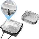 Grease Cup Drip Pan for Nexgrill 720-0830H 720-0830D 720-0896, Grease Tray Replacement Grill Catcher Drip Pan Box for 720-0882A 720-0888S 720-0898 for Cuisinart CGG-7400, 15pack Aluminum Foil Liner