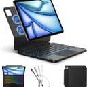 ORDA Keyboard Case for iPad Air 13-inch (M3 2025 / M2 2024) iPad Pro 12.9-inch (3rd/4th/5th/6th Gen),Magic Keyboard Easy-Set Floating Cantilever Magnetic Stand,Multi-Gesture Trackpad,7 Colors Backlit