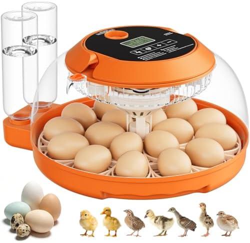 18 Egg Incubators for Hatching Eggs, Egg Incubator with Automatic Egg Turning and Humidity Control, Incubators for Hatching Chicken Ducks Quail Goose Pigeon