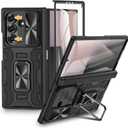 VEGO for Galaxy-Z-Fold-7-Case: Samsung Z Fold 7 Case with Slide Camera Cover & Screen Protector Built-in 360 Kickstand Full-Body Drop Protection Rugged Case for Samsung Galaxy Fold7 5G 2025 - Black