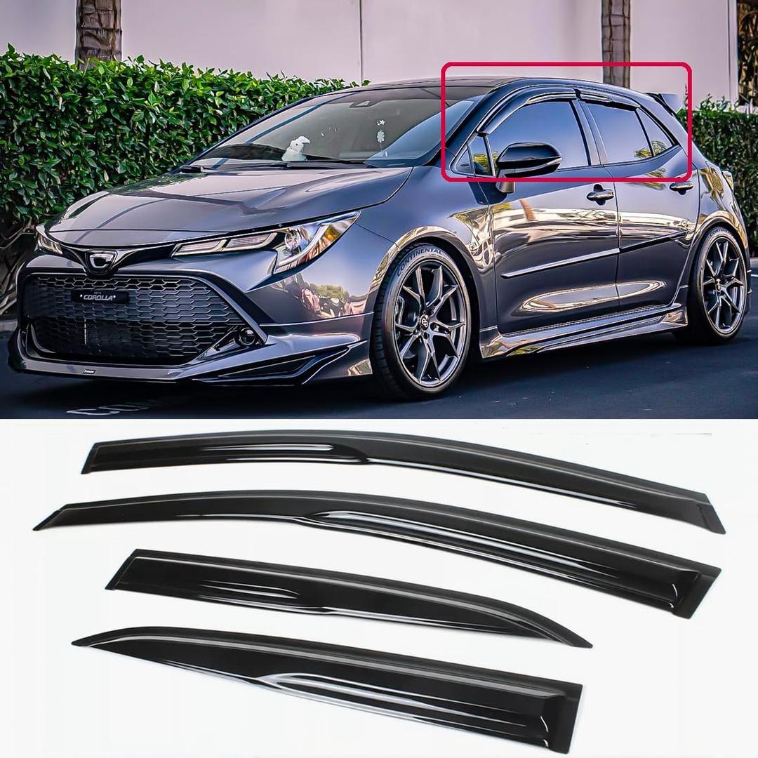 FITS 2019-2025 Toyota Corolla Hatchback JDM Mugen Style Window Visor RAIN Guard Vent Deflector