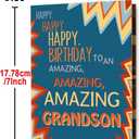 3 x Missonemi Grandson Birthday Card, Birthday Card Gift for Grandson from Grandfather Grandmother