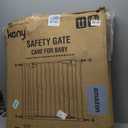 keny 29.7"-46" Baby Gate for Stairs, Auto Close Dog Gates for Doorways, Pressured Mounted No Drilling Pet Gate Extra Wide, One-Hand Opening Dual Lock Stair Gate, Indoor Kids Necessities, Black