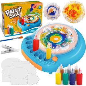 Hewaurorion Paint Spin Art Machine Kit for Kids, Arts & Crafts Painting Spinner Toys Kits Sets for Boys & Girls Ages 6 7 8 9 Year Old Blue
