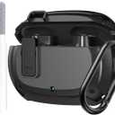 Compatible with Beats Studio Buds/Buds+ Case Cover 2021/2023, [Secure Lock] Cool Beats Studio Buds Plus Protective Shell Men Women with Keychain for New Beats Studio Ear Buds Case - Black[CASE ONLY]