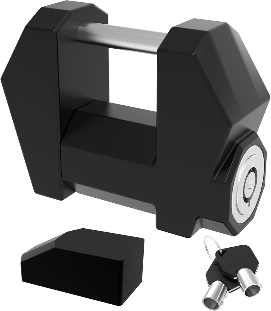 DEEAGLE Trailer Coupler Latch Lock, Wide 1.2 Span, 1/4 Dia, Extra Wide Trailer Lock, Boat Coupler Locks for Trailer RV Truck, Black