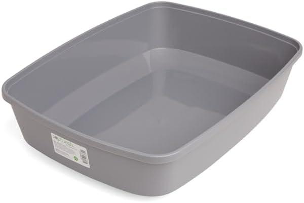 So Phresh Open Cat Litter Box Grey X-Large 22.4" L X 16.9" W X 4.3" H