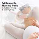 Organic Nursing Pads - 14 Washable Breast Pads for Breastfeeding, Wash Bag, Viscose Derived from Bamboo Reusable Nipple Covers for Breastfeeding Essentials, Soft & Absorbent (Neutrals, M 3.9")