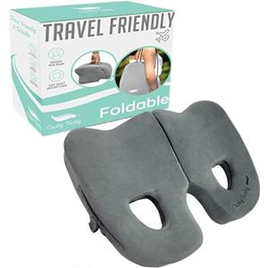 Premium Foldable Piriformis Cushion - Piriformis Pain and Sciatic Pain Relief Cushion - for Home & Office Use, Perfect for Travel or Driving (Grey)