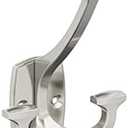 Amerock H37004G10 | Vicinity Triple Prong Decorative Wall Hook | Satin Nickel Hook for Coats, Hats, Backpacks, Bags | Hooks for Bathroom, Bedroom, Closet, Entryway, Laundry Room, Office