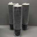 JollyPack 60 Pack 12 oz Paper Coffee Cups, Black Disposable Beverage Cups with Insulated Ripple Wall for Coffee, Tea, and Hot Chocolate