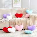 2 Pcs Heart Pillow,Cute Heart Shaped Pillow Plush Heart Throw Pillow Set for Bed Living room Sofa Home Decor Girls Women Valentine (mini-12.9"x9.8")