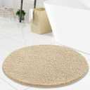 Arotive Bathroom Rugs Round 24x24, Extra Soft Absorbent Shaggy Chenille Bath Rugs, Machine Washable Rubber Backing Non-Slip Bath Mats for Bathroom Floor Tub and Shower, Home Decor Accessories, Beige