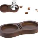 Tamping Station, Walnut Espresso Tamping Station, Espresso Accessories Organizer Compact Coffee Tamper Holder Coffee Maker Tool (Brown)