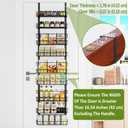 Churboro Over the Door Pantry Organizer Rack with 9 Adjustable Baskets, 9 Tiers Dual-use Hanging or Wall Mount Spice Rack Organizer, Black