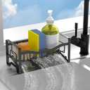 Maifan Stainless Steel Kitchen Sink Caddy Organizer with Auto Drain Tray, Sponge Holder for Countertop Storage (Matte Black)