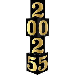 Beistle Foil 2025 Year Column Stand-Up NYE Decoration, New Years Eve Party Supplies and Graduation Event Prop, Graduate Photo Booth Backdrop for Milestones