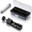 Universal Spark Plug Gap Tool with 32 Blade Steel Feeler Gauge, Spark Plug Gapping Tool for Most 10mm 12mm 14mm 16mm Spark Plugs, Spark Plug Gapper Adjustment Tool, Red (Black)