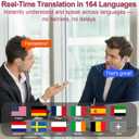 Ai Translation Earbuds Real Time,164 Languages Translator Earbuds with 6 Translation Modes/No Subscription,Audio and Video Calls Translator Headphones,Audifonos Traductores Ingls Espaol, Rose Pink