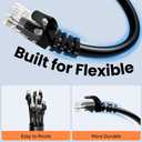 CAT6 Ethernet Cable 33 FT, Bare Copper UTP Internet Network LAN Patch Wire, High-Speed Cat 6 Cord for Gaming, Computers, Routers - Black