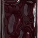 Caseative for iPhone 12 Pro Max Case,Water Ripple Wave Meteorite Bubble Chrome Plating Soft Phone Case (Wine Red)