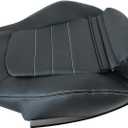 Driver & Passenger Side Bottom Microfiber Leather Perforated Seat Cover Black Compatible with Mercedes-Benz C 2-Door 2015 2016 1017 2018 2019 2021 2021