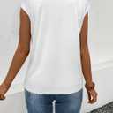 Womens Summer Tops Short Cap Sleeve Shirts V Neck Basic Tees Casual Fashion T Shirts (White, M)