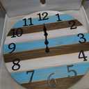 Blue Office Wall Clock Wood Solid Extra Large Wall Clocks Battery Operated 24 Inch Rustic Wall Clock Silent Non Ticking