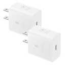 Samsung 25W Wall Charger Power Adapter, Cable Not Included, Super Fast Charging, Compact Design, Energy Efficient, Compatible with Galaxy and USB Type C Devices, White - 2 Pack