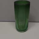 DECORPIA 8 Inch Premium Thickened Green Glass Vase - Ribbed Glass Flower Vase for Rustic Home Decor, Decorative Vases for Flowers for Modern Farmhouse, Ideal for Shelf, Mantle, Table Entryway Dcor