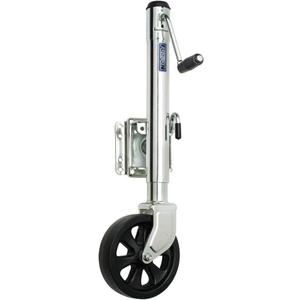 Fulton XP15 0101 Steel Swing-Away Bolt-On Jack with 10" Travel and 8" Poly Wheel - 1500 lb. Weight Capacity