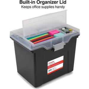 Staples File Folder Tote, Portable Filing Box for Letter Size Hanging Files