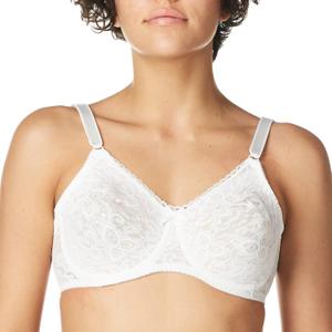 Bali Women's N Smooth Stretch Lace Underwire Bra Df3432 (38DD, White)