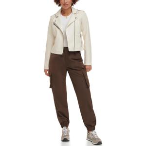 Levi's® Classic Asymmetrical Faux Leather Motorcycle Jacket, White, XS