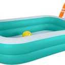 DIMAR GARDEN Inflatable Swimming Pool, Outdoor Rectangular Volleyball Game Pool (Max 101.5x67x19.53 Inch)