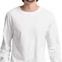 Russell Athletic Men's Dri-Power Long Sleeve Tees, Moisture Wicking, Odor Protection, UPF 30+ (Large, White)