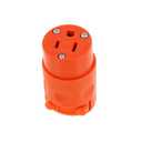 Leviton 515CV-OR 10 Pack 15Amp 125V 3-Wire Connector Straight Blade, Orange