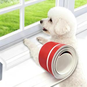 157.4" Dog Scratching Windows Sill Protector, Window sill Protector for Dogs, Prevent Dog and Cat Scratching, 4 x 1.6 inch Rubber Furniture Edge Protectors(White)