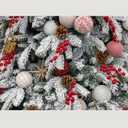 12PCS Burlap Christmas Ornaments, Rustic Jute Wrapped Balls 3.15", Snowflake Embroidered & Plaid Pattern Farmhouse Ornaments for Christmas Tree