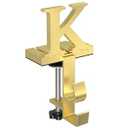 Paulmele Gold Christmas Stockings Holder with Initials, 2 in 1 Garland and Stocking Letter Hanger for Mantle, 2 Hooks Monogrammed Letter Stocking Holder for Xmas Fireplace (Letter-K)