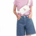 Birthday Gifts for 4 5 6 7 8 9 10 11 12 13 Year Old Girls,Gifts for Teens Kids Daughter Sister Her,Two Way Zipper Crossbody Bag Fanny Pack Belt Bag Cute Trendy Stuff - Cream,L