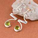 ColouredRocks Peridot Gemstone Crystal Trendy Earrings Set Dainty Jewelry for Women, Birthday, Anniversary Gift for Mother. Mom, Wife, Daughter, Girlfriend, Sterling Silver