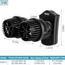 hygger 2100GPH Double Head Aquarium Wave Maker, Quiet 5W Aquarium Circulation Pump, with Strong Magnetic Suction Base, 360Adjustable Power Head, for 40~110 Gal Tank