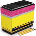 Briwooody Pencil Dispenser for Classroom Back to School Teacher Must Haves Yellow Pink Girl Classroom Decor Pencil Dispenser with Lid Pen Storage Box Teacher Gift for Middle Preschool Supplies