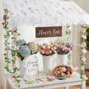 7 Pcs Flower Bar Stand Kit Flower Display Bloom Bar with 1 Set Plastic Stand 1 Floral Sunshade Cloth 4 Rose Tinsel 1 Wood Sign for Wedding Shop Floral Party Supplies Garden