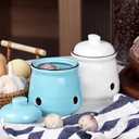 HAOTOP Ceramic Mini Garlic Keeper with Lid, Garlic Container Saver for Countertop, Keep Your Garlic Cloves Fresh (Turquoise)