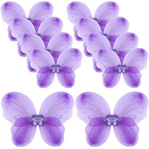 Chivao 10 Pieces Fairy Wings Butterfly Wings Wedding Decoration Costume Birthday Christmas Holloween Party Favors for Boys Girls(Purple)